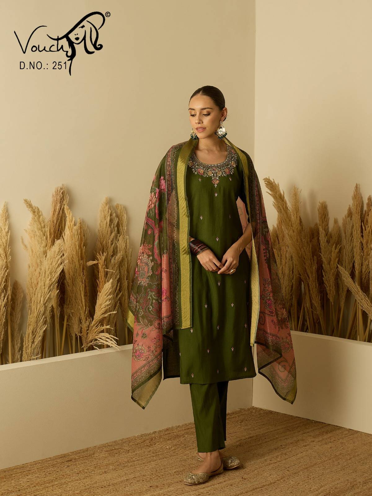 Roman silk BY VOUCH 213 to 254 series Stylish Fancy Colorful party weat dresses At Wholesale Price